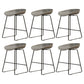 Modern Armless Backrest Counter Stool Iron Dessert Shop Bar Stool with Acrylic Seat Gray 6 Piece Set Short Stool(18"H) Clearhalo 'Bar Furniture' 'Bar Stools' 'bar_stools' 'furn' 'furn_bar_stools' 'Furniture' 'furniture_bar_stools' 'Kitchen & Dining Furniture' 5052534