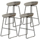 Modern Armless Backrest Counter Stool Iron Dessert Shop Bar Stool with Acrylic Seat Gray 4 Piece Set Counter Stool(26"H) Clearhalo 'Bar Furniture' 'Bar Stools' 'bar_stools' 'furn' 'furn_bar_stools' 'Furniture' 'furniture_bar_stools' 'Kitchen & Dining Furniture' 5052537