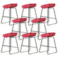 Modern Armless Backrest Counter Stool Iron Dessert Shop Bar Stool with Acrylic Seat Red 8 Piece Set Short Stool(18"H) Clearhalo 'Bar Furniture' 'Bar Stools' 'bar_stools' 'furn' 'furn_bar_stools' 'Furniture' 'furniture_bar_stools' 'Kitchen & Dining Furniture' 5052547