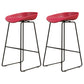 Modern Armless Backrest Counter Stool Iron Dessert Shop Bar Stool with Acrylic Seat Red 2 Piece Set Counter Stool(26"H) Clearhalo 'Bar Furniture' 'Bar Stools' 'bar_stools' 'furn' 'furn_bar_stools' 'Furniture' 'furniture_bar_stools' 'Kitchen & Dining Furniture' 5052548