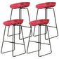 Modern Armless Backrest Counter Stool Iron Dessert Shop Bar Stool with Acrylic Seat Red 4 Piece Set Counter Stool(26"H) Clearhalo 'Bar Furniture' 'Bar Stools' 'bar_stools' 'furn' 'furn_bar_stools' 'Furniture' 'furniture_bar_stools' 'Kitchen & Dining Furniture' 5052549