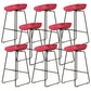 Modern Armless Backrest Counter Stool Iron Dessert Shop Bar Stool with Acrylic Seat Red 8 Piece Set Counter Stool(26"H) Clearhalo 'Bar Furniture' 'Bar Stools' 'bar_stools' 'furn' 'furn_bar_stools' 'Furniture' 'furniture_bar_stools' 'Kitchen & Dining Furniture' 5052551