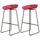 Modern Armless Backrest Counter Stool Iron Dessert Shop Bar Stool with Acrylic Seat Red 2 Piece Set Bar Stool(30"H) Clearhalo 'Bar Furniture' 'Bar Stools' 'bar_stools' 'furn' 'furn_bar_stools' 'Furniture' 'furniture_bar_stools' 'Kitchen & Dining Furniture' 5052552
