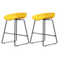 Modern Armless Backrest Counter Stool Iron Dessert Shop Bar Stool with Acrylic Seat Yellow 2 Piece Set Short Stool(18"H) Clearhalo 'Bar Furniture' 'Bar Stools' 'bar_stools' 'furn' 'furn_bar_stools' 'Furniture' 'furniture_bar_stools' 'Kitchen & Dining Furniture' 5052556