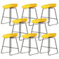 Modern Armless Backrest Counter Stool Iron Dessert Shop Bar Stool with Acrylic Seat Yellow 8 Piece Set Short Stool(18"H) Clearhalo 'Bar Furniture' 'Bar Stools' 'bar_stools' 'furn' 'furn_bar_stools' 'Furniture' 'furniture_bar_stools' 'Kitchen & Dining Furniture' 5052559