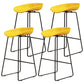 Modern Armless Backrest Counter Stool Iron Dessert Shop Bar Stool with Acrylic Seat Yellow 4 Piece Set Counter Stool(26"H) Clearhalo 'Bar Furniture' 'Bar Stools' 'bar_stools' 'furn' 'furn_bar_stools' 'Furniture' 'furniture_bar_stools' 'Kitchen & Dining Furniture' 5052561