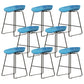 Modern Armless Backrest Counter Stool Iron Dessert Shop Bar Stool with Acrylic Seat Blue 8 Piece Set Short Stool(18"H) Clearhalo 'Bar Furniture' 'Bar Stools' 'bar_stools' 'furn' 'furn_bar_stools' 'Furniture' 'furniture_bar_stools' 'Kitchen & Dining Furniture' 5052571