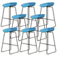 Modern Armless Backrest Counter Stool Iron Dessert Shop Bar Stool with Acrylic Seat Blue 8 Piece Set Counter Stool(26"H) Clearhalo 'Bar Furniture' 'Bar Stools' 'bar_stools' 'furn' 'furn_bar_stools' 'Furniture' 'furniture_bar_stools' 'Kitchen & Dining Furniture' 5052575