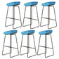 Modern Armless Backrest Counter Stool Iron Dessert Shop Bar Stool with Acrylic Seat Blue 6 Piece Set Bar Stool(30"H) Clearhalo 'Bar Furniture' 'Bar Stools' 'bar_stools' 'furn' 'furn_bar_stools' 'Furniture' 'furniture_bar_stools' 'Kitchen & Dining Furniture' 5052578