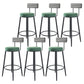 Modern Backrest Armless Counter Stool Iron Kitchen Bar Stool with Velvet Cushion Blackish Green 6 Piece Set Clearhalo 'Bar Furniture' 'Bar Stools' 'bar_stools' 'furn' 'furn_bar_stools' 'Furniture' 'furniture_bar_stools' 'Kitchen & Dining Furniture' 5052587