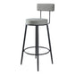 Modern Backrest Armless Counter Stool Iron Kitchen Bar Stool with Velvet Cushion Clearhalo 'Bar Furniture' 'Bar Stools' 'bar_stools' 'furn' 'furn_bar_stools' 'Furniture' 'furniture_bar_stools' 'Kitchen & Dining Furniture' 5052591