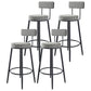 Modern Backrest Armless Counter Stool Iron Kitchen Bar Stool with Velvet Cushion Black White 4 Piece Set Clearhalo 'Bar Furniture' 'Bar Stools' 'bar_stools' 'furn' 'furn_bar_stools' 'Furniture' 'furniture_bar_stools' 'Kitchen & Dining Furniture' 5052594