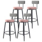 Modern Backrest Armless Counter Stool Iron Kitchen Bar Stool with Velvet Cushion Pink 4 Piece Set Clearhalo 'Bar Furniture' 'Bar Stools' 'bar_stools' 'furn' 'furn_bar_stools' 'Furniture' 'furniture_bar_stools' 'Kitchen & Dining Furniture' 5052601