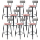 Modern Backrest Armless Counter Stool Iron Kitchen Bar Stool with Velvet Cushion Pink 8 Piece Set Clearhalo 'Bar Furniture' 'Bar Stools' 'bar_stools' 'furn' 'furn_bar_stools' 'Furniture' 'furniture_bar_stools' 'Kitchen & Dining Furniture' 5052605