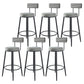 Modern Backrest Armless Counter Stool Iron Kitchen Bar Stool with Velvet Cushion Grey 6 Piece Set Clearhalo 'Bar Furniture' 'Bar Stools' 'bar_stools' 'furn' 'furn_bar_stools' 'Furniture' 'furniture_bar_stools' 'Kitchen & Dining Furniture' 5052609