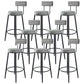 Modern Backrest Armless Counter Stool Iron Kitchen Bar Stool with Velvet Cushion Grey 8 Piece Set Clearhalo 'Bar Furniture' 'Bar Stools' 'bar_stools' 'furn' 'furn_bar_stools' 'Furniture' 'furniture_bar_stools' 'Kitchen & Dining Furniture' 5052610