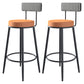 Modern Backrest Armless Counter Stool Iron Kitchen Bar Stool with Velvet Cushion Orange 2 Piece Set Clearhalo 'Bar Furniture' 'Bar Stools' 'bar_stools' 'furn' 'furn_bar_stools' 'Furniture' 'furniture_bar_stools' 'Kitchen & Dining Furniture' 5052611