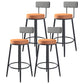 Modern Backrest Armless Counter Stool Iron Kitchen Bar Stool with Velvet Cushion Orange 4 Piece Set Clearhalo 'Bar Furniture' 'Bar Stools' 'bar_stools' 'furn' 'furn_bar_stools' 'Furniture' 'furniture_bar_stools' 'Kitchen & Dining Furniture' 5052612