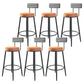 Modern Backrest Armless Counter Stool Iron Kitchen Bar Stool with Velvet Cushion Orange 6 Piece Set Clearhalo 'Bar Furniture' 'Bar Stools' 'bar_stools' 'furn' 'furn_bar_stools' 'Furniture' 'furniture_bar_stools' 'Kitchen & Dining Furniture' 5052613