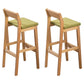 Modern Style Square Bar-stool Wooden Counter Bar Stool for Home Green 2 Piece Set Clearhalo 'Bar Furniture' 'Bar Stools' 'bar_stools' 'furn' 'furn_bar_stools' 'Furniture' 'furniture_bar_stools' 'Kitchen & Dining Furniture' 5052618