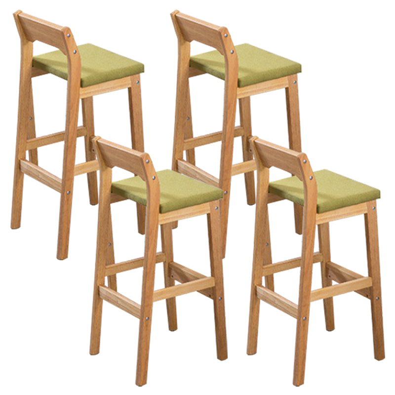 Modern Style Square Bar-stool Wooden Counter Bar Stool for Home Green 4 Piece Set Clearhalo 'Bar Furniture' 'Bar Stools' 'bar_stools' 'furn' 'furn_bar_stools' 'Furniture' 'furniture_bar_stools' 'Kitchen & Dining Furniture' 5052620