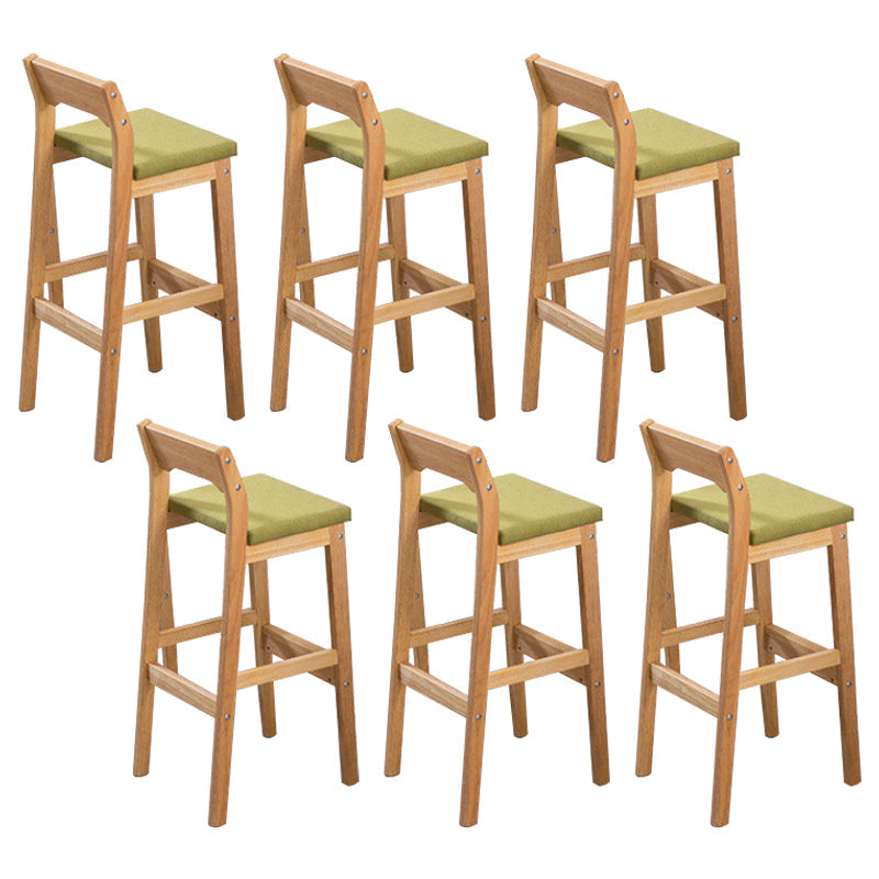 Modern Style Square Bar-stool Wooden Counter Bar Stool for Home Green 6 Piece Set Clearhalo 'Bar Furniture' 'Bar Stools' 'bar_stools' 'furn' 'furn_bar_stools' 'Furniture' 'furniture_bar_stools' 'Kitchen & Dining Furniture' 5052622