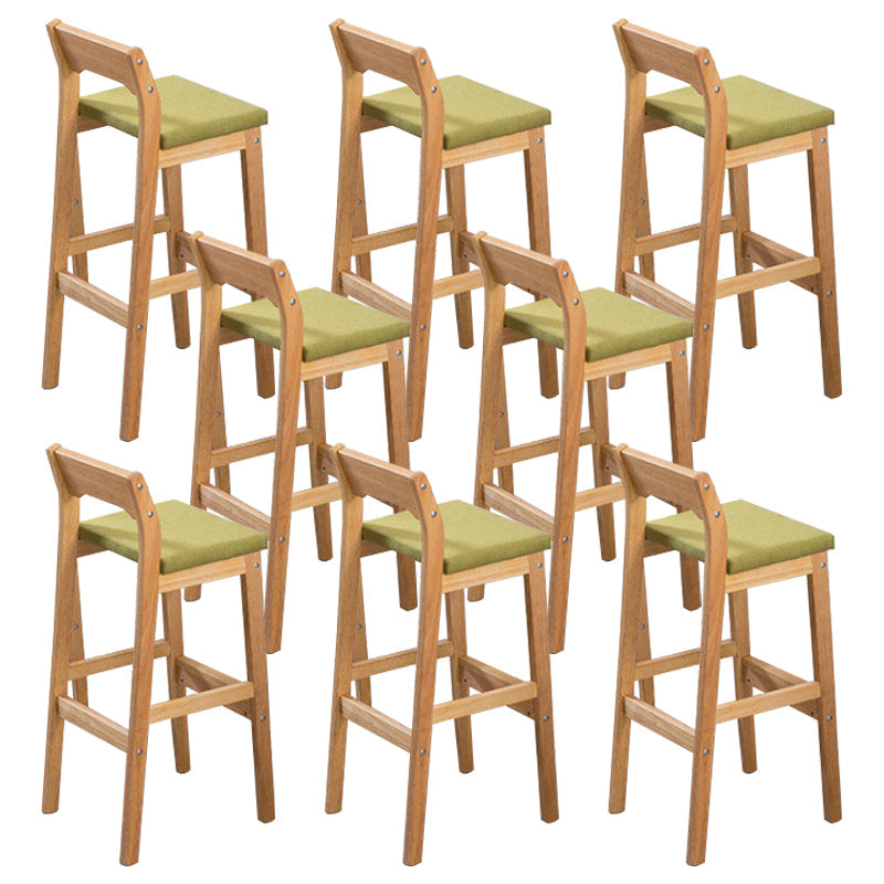 Modern Style Square Bar-stool Wooden Counter Bar Stool for Home Green 8 Piece Set Clearhalo 'Bar Furniture' 'Bar Stools' 'bar_stools' 'furn' 'furn_bar_stools' 'Furniture' 'furniture_bar_stools' 'Kitchen & Dining Furniture' 5052624