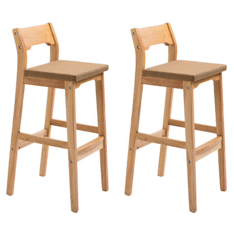 Modern Style Square Bar-stool Wooden Counter Bar Stool for Home Khaki 2 Piece Set Clearhalo 'Bar Furniture' 'Bar Stools' 'bar_stools' 'furn' 'furn_bar_stools' 'Furniture' 'furniture_bar_stools' 'Kitchen & Dining Furniture' 5052625