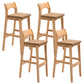 Modern Style Square Bar-stool Wooden Counter Bar Stool for Home Khaki 4 Piece Set Clearhalo 'Bar Furniture' 'Bar Stools' 'bar_stools' 'furn' 'furn_bar_stools' 'Furniture' 'furniture_bar_stools' 'Kitchen & Dining Furniture' 5052628