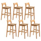 Modern Style Square Bar-stool Wooden Counter Bar Stool for Home Khaki 6 Piece Set Clearhalo 'Bar Furniture' 'Bar Stools' 'bar_stools' 'furn' 'furn_bar_stools' 'Furniture' 'furniture_bar_stools' 'Kitchen & Dining Furniture' 5052629
