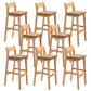 Modern Style Square Bar-stool Wooden Counter Bar Stool for Home Khaki 8 Piece Set Clearhalo 'Bar Furniture' 'Bar Stools' 'bar_stools' 'furn' 'furn_bar_stools' 'Furniture' 'furniture_bar_stools' 'Kitchen & Dining Furniture' 5052630