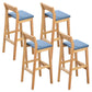 Modern Style Square Bar-stool Wooden Counter Bar Stool for Home Blue 4 Piece Set Clearhalo 'Bar Furniture' 'Bar Stools' 'bar_stools' 'furn' 'furn_bar_stools' 'Furniture' 'furniture_bar_stools' 'Kitchen & Dining Furniture' 5052632
