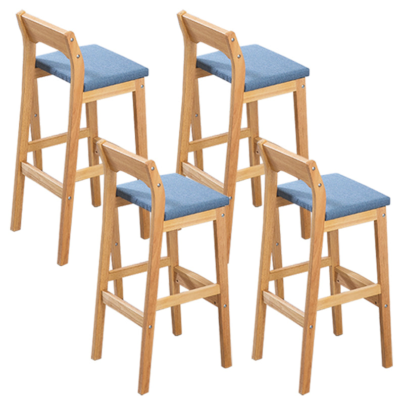 Modern Style Square Bar-stool Wooden Counter Bar Stool for Home Blue 4 Piece Set Clearhalo 'Bar Furniture' 'Bar Stools' 'bar_stools' 'furn' 'furn_bar_stools' 'Furniture' 'furniture_bar_stools' 'Kitchen & Dining Furniture' 5052632
