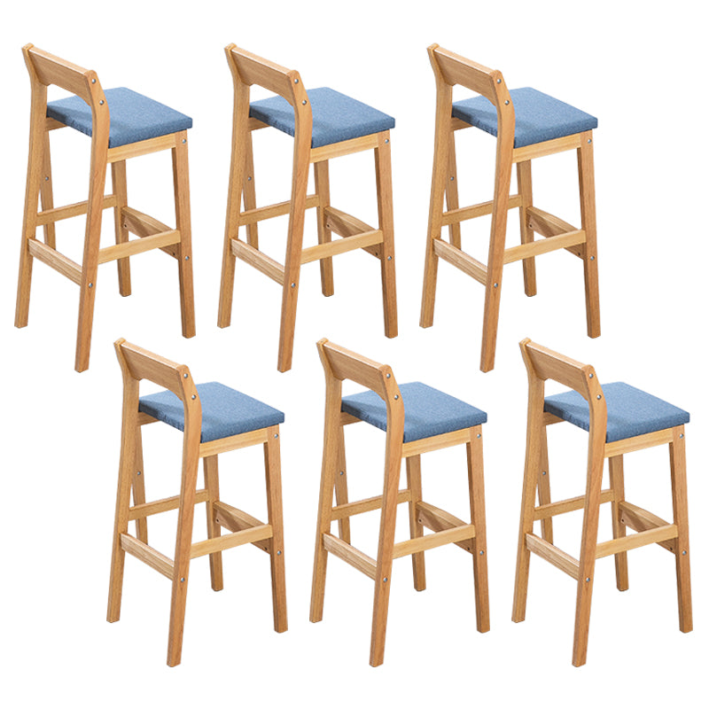 Modern Style Square Bar-stool Wooden Counter Bar Stool for Home Blue 6 Piece Set Clearhalo 'Bar Furniture' 'Bar Stools' 'bar_stools' 'furn' 'furn_bar_stools' 'Furniture' 'furniture_bar_stools' 'Kitchen & Dining Furniture' 5052633