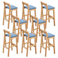 Modern Style Square Bar-stool Wooden Counter Bar Stool for Home Blue 8 Piece Set Clearhalo 'Bar Furniture' 'Bar Stools' 'bar_stools' 'furn' 'furn_bar_stools' 'Furniture' 'furniture_bar_stools' 'Kitchen & Dining Furniture' 5052634