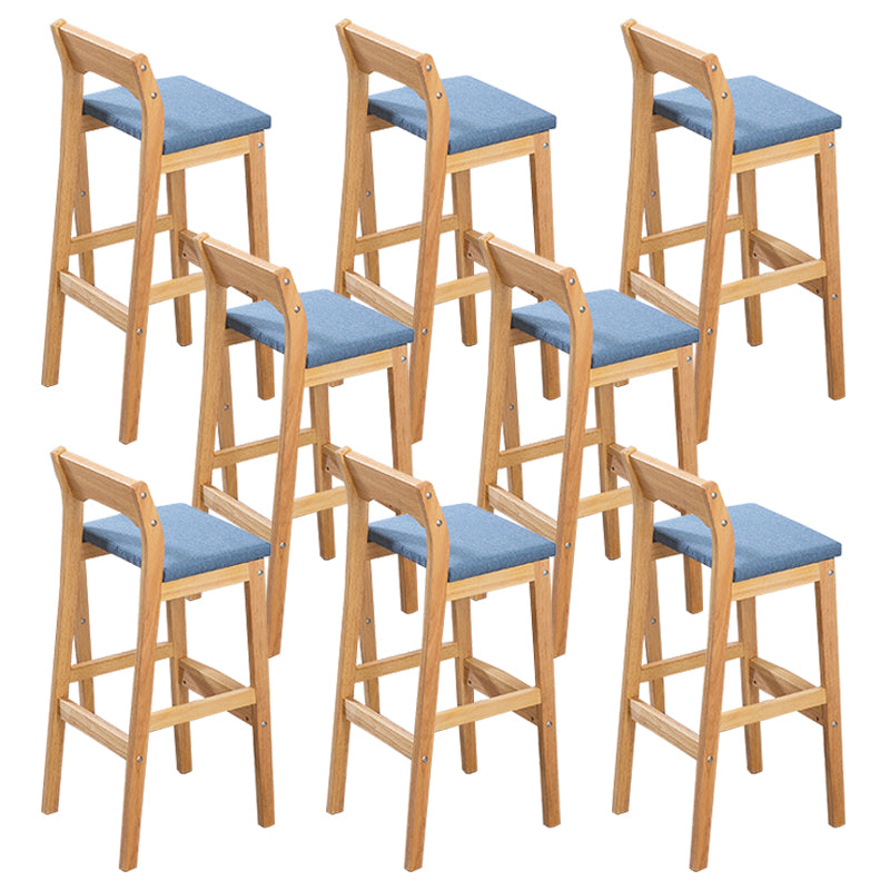 Modern Style Square Bar-stool Wooden Counter Bar Stool for Home Blue 8 Piece Set Clearhalo 'Bar Furniture' 'Bar Stools' 'bar_stools' 'furn' 'furn_bar_stools' 'Furniture' 'furniture_bar_stools' 'Kitchen & Dining Furniture' 5052634