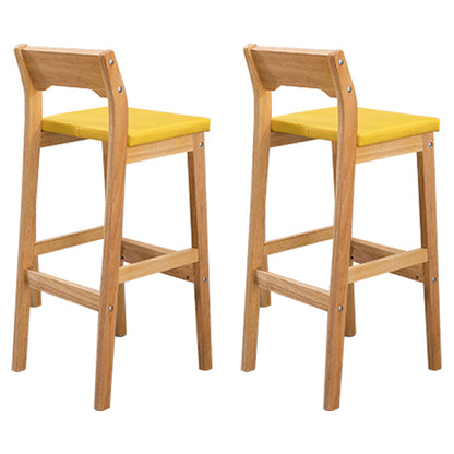 Modern Style Square Bar-stool Wooden Counter Bar Stool for Home Orange 2 Piece Set Clearhalo 'Bar Furniture' 'Bar Stools' 'bar_stools' 'furn' 'furn_bar_stools' 'Furniture' 'furniture_bar_stools' 'Kitchen & Dining Furniture' 5052635