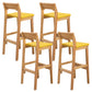 Modern Style Square Bar-stool Wooden Counter Bar Stool for Home Orange 4 Piece Set Clearhalo 'Bar Furniture' 'Bar Stools' 'bar_stools' 'furn' 'furn_bar_stools' 'Furniture' 'furniture_bar_stools' 'Kitchen & Dining Furniture' 5052636