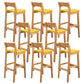 Modern Style Square Bar-stool Wooden Counter Bar Stool for Home Orange 8 Piece Set Clearhalo 'Bar Furniture' 'Bar Stools' 'bar_stools' 'furn' 'furn_bar_stools' 'Furniture' 'furniture_bar_stools' 'Kitchen & Dining Furniture' 5052638