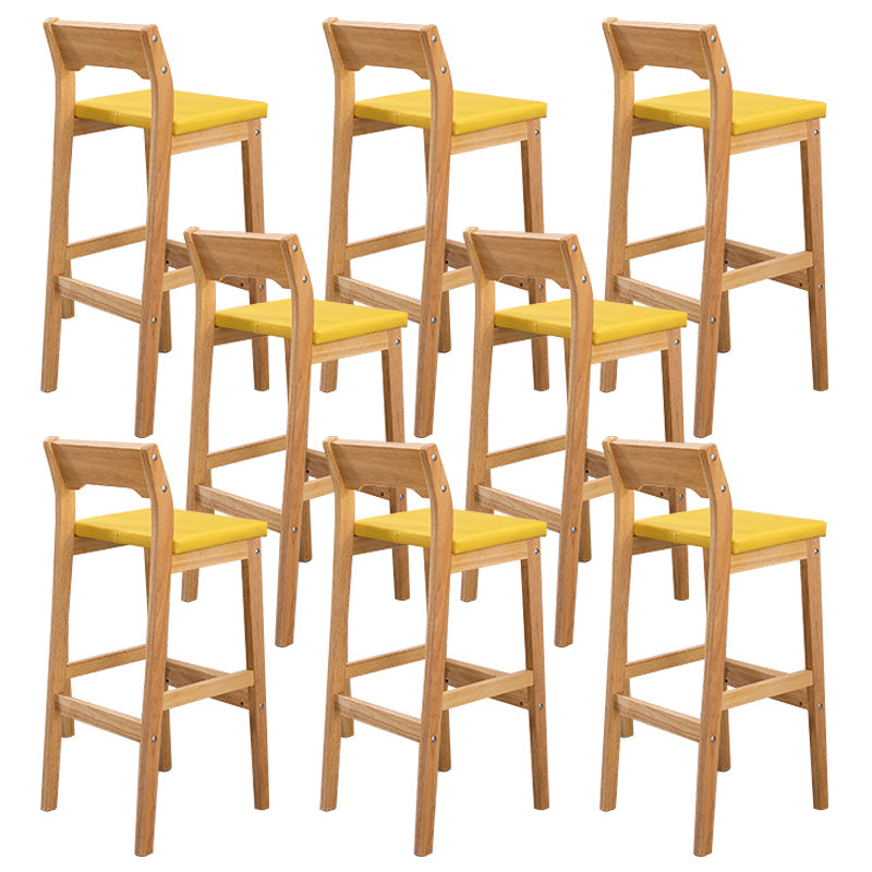 Modern Style Square Bar-stool Wooden Counter Bar Stool for Home Orange 8 Piece Set Clearhalo 'Bar Furniture' 'Bar Stools' 'bar_stools' 'furn' 'furn_bar_stools' 'Furniture' 'furniture_bar_stools' 'Kitchen & Dining Furniture' 5052638