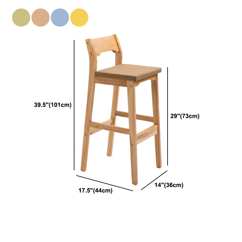Modern Style Square Bar-stool Wooden Counter Bar Stool for Home Clearhalo 'Bar Furniture' 'Bar Stools' 'bar_stools' 'furn' 'furn_bar_stools' 'Furniture' 'furniture_bar_stools' 'Kitchen & Dining Furniture' 5052639
