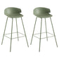 Nordic Style Metal Bar-stool Plastic Counter Bar Stool for Home Green 2 Piece Set Clearhalo 'Bar Furniture' 'Bar Stools' 'bar_stools' 'furn' 'furn_bar_stools' 'Furniture' 'furniture_bar_stools' 'Kitchen & Dining Furniture' 5052648
