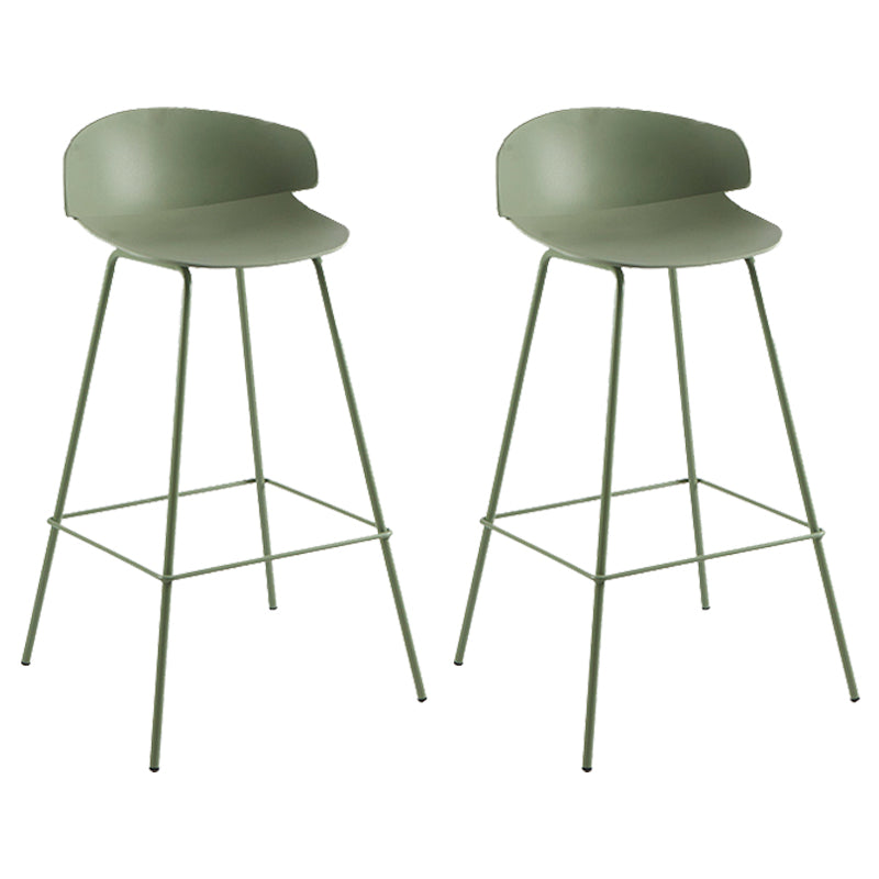 Nordic Style Metal Bar-stool Plastic Counter Bar Stool for Home Green 2 Piece Set Clearhalo 'Bar Furniture' 'Bar Stools' 'bar_stools' 'furn' 'furn_bar_stools' 'Furniture' 'furniture_bar_stools' 'Kitchen & Dining Furniture' 5052648