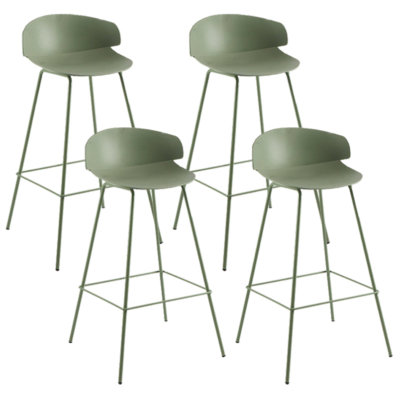 Nordic Style Metal Bar-stool Plastic Counter Bar Stool for Home Green 4 Piece Set Clearhalo 'Bar Furniture' 'Bar Stools' 'bar_stools' 'furn' 'furn_bar_stools' 'Furniture' 'furniture_bar_stools' 'Kitchen & Dining Furniture' 5052650