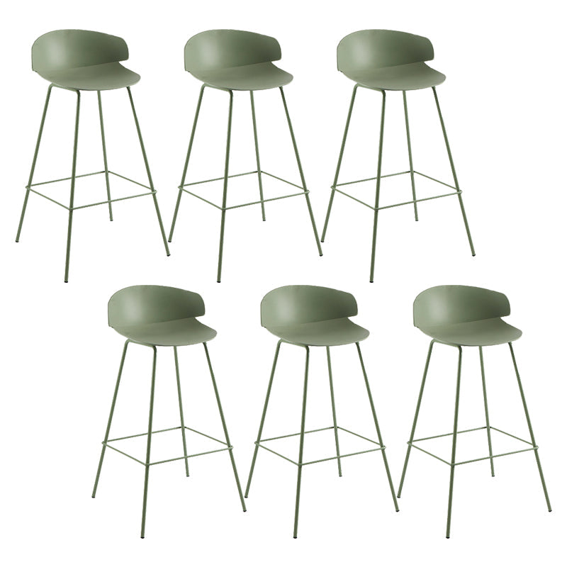 Nordic Style Metal Bar-stool Plastic Counter Bar Stool for Home Green 6 Piece Set Clearhalo 'Bar Furniture' 'Bar Stools' 'bar_stools' 'furn' 'furn_bar_stools' 'Furniture' 'furniture_bar_stools' 'Kitchen & Dining Furniture' 5052652