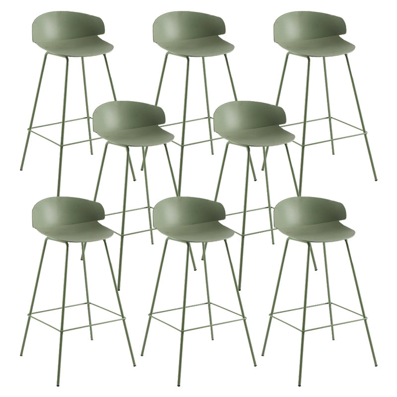 Nordic Style Metal Bar-stool Plastic Counter Bar Stool for Home Green 8 Piece Set Clearhalo 'Bar Furniture' 'Bar Stools' 'bar_stools' 'furn' 'furn_bar_stools' 'Furniture' 'furniture_bar_stools' 'Kitchen & Dining Furniture' 5052654