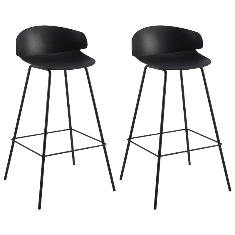 Nordic Style Metal Bar-stool Plastic Counter Bar Stool for Home Black 2 Piece Set Clearhalo 'Bar Furniture' 'Bar Stools' 'bar_stools' 'furn' 'furn_bar_stools' 'Furniture' 'furniture_bar_stools' 'Kitchen & Dining Furniture' 5052656