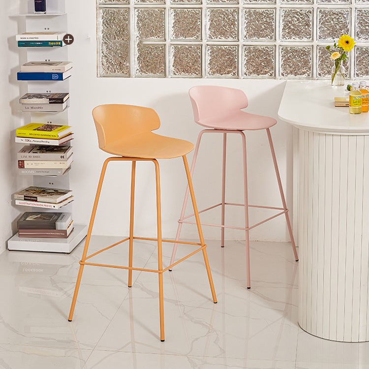 Nordic Style Metal Bar-stool Plastic Counter Bar Stool for Home Clearhalo 'Bar Furniture' 'Bar Stools' 'bar_stools' 'furn' 'furn_bar_stools' 'Furniture' 'furniture_bar_stools' 'Kitchen & Dining Furniture' 5052658