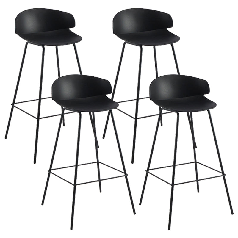 Nordic Style Metal Bar-stool Plastic Counter Bar Stool for Home Black 4 Piece Set Clearhalo 'Bar Furniture' 'Bar Stools' 'bar_stools' 'furn' 'furn_bar_stools' 'Furniture' 'furniture_bar_stools' 'Kitchen & Dining Furniture' 5052659
