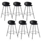Nordic Style Metal Bar-stool Plastic Counter Bar Stool for Home Black 6 Piece Set Clearhalo 'Bar Furniture' 'Bar Stools' 'bar_stools' 'furn' 'furn_bar_stools' 'Furniture' 'furniture_bar_stools' 'Kitchen & Dining Furniture' 5052661